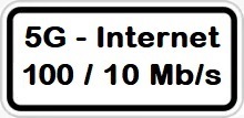 5G bezdrátový Internet 100/10 Mb/s