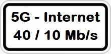 5G Bezdrátový Internet 40/10 Mbps